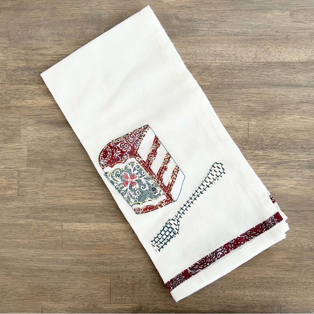 Threshold embroidered tea towel cake fork kitchen home decor